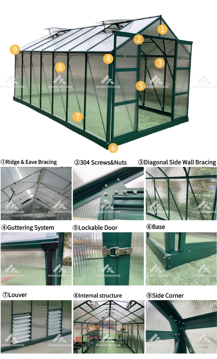 Film Micron Agriculture Tunnel Balcony LED Grow Single-Span Greenhouses